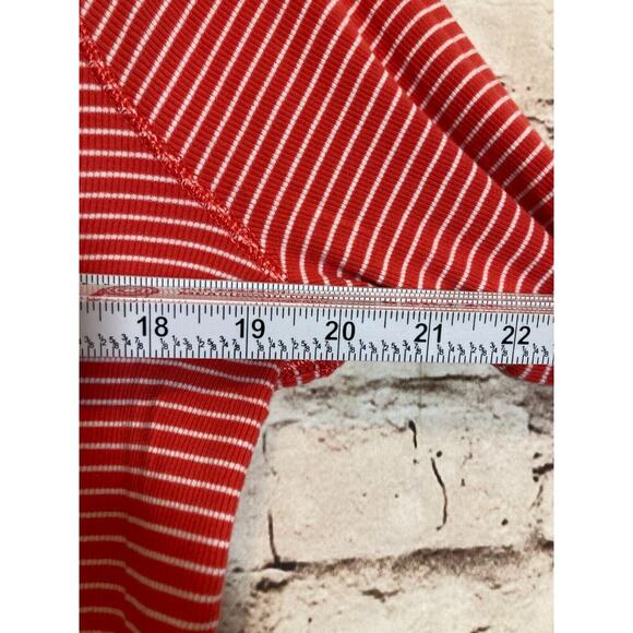 Ralph Lauren Black Label Top Womens 1X Red Striped Ribbed Knit Quarter Zip - Picture 10 of 15